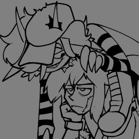 Example of line only commission with no background.